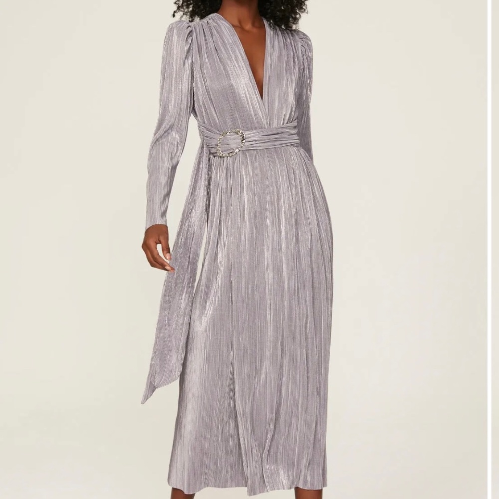 Sabina Musayev Hadar Purple Metallic Dress - Sz Medium